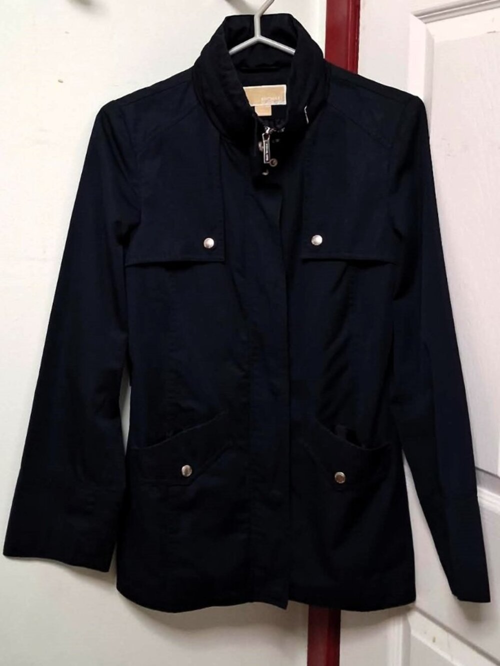 Michael Kors Black Hooded Utility Anorak Jacket Coat Size Small - EUC